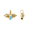 Pendentif oeil articulé + zircon vert