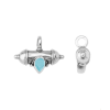 Pendentif oeil articulé + zircon vert