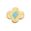 Connecteur fleur & émaille turquoise