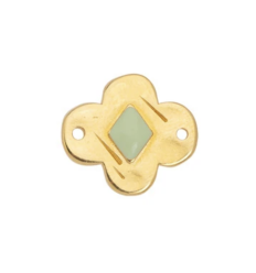 Connecteur fleur & émaille vert