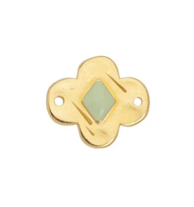 Connecteur fleur & émaille vert
