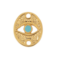 Connecteur oeil & émaille turquoise