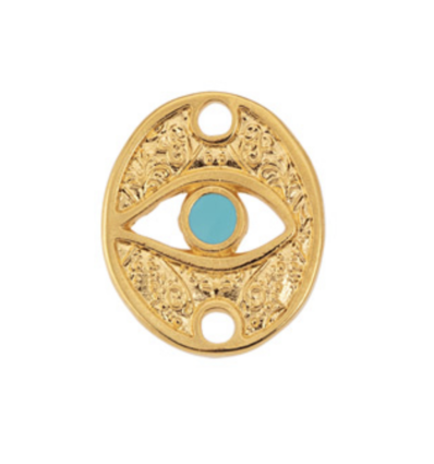 Connecteur oeil & émaille turquoise