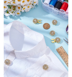 Couvre bouton bijoux strass blanc (1pc)