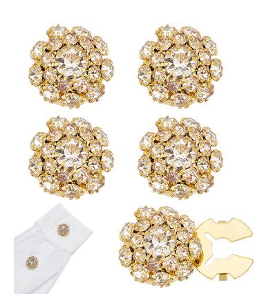 Couvre bouton bijoux strass blanc (1pc)