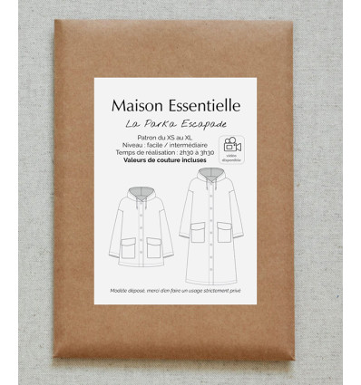 Patron “la parka ESCAPADE" - Maison Essentielle