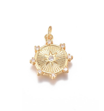 Pendentif médaille + zircon