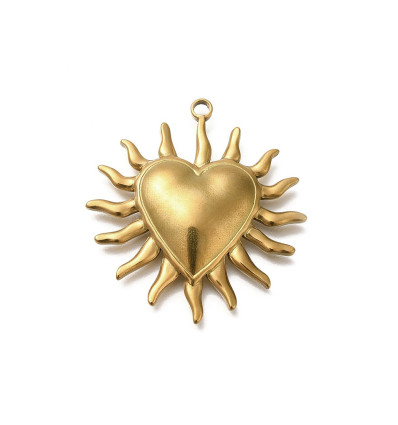 Pendentif petit coeur rayonnant