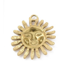 Pendentif grand soleil avec visage