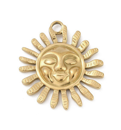Pendentif grand soleil avec visage