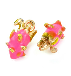 Pendentif fruit du dragon émaillé avec anneau