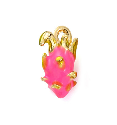 Pendentif fruit du dragon émaillé avec anneau