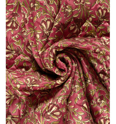 Matelassé velours imprimé fleurs