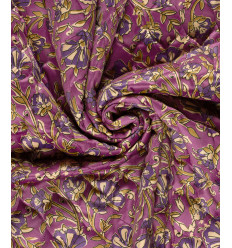 Matelassé velours imprimé fleurs