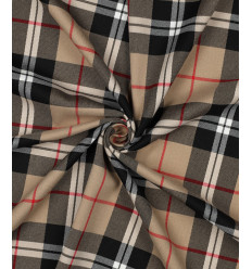 Tartan check camel