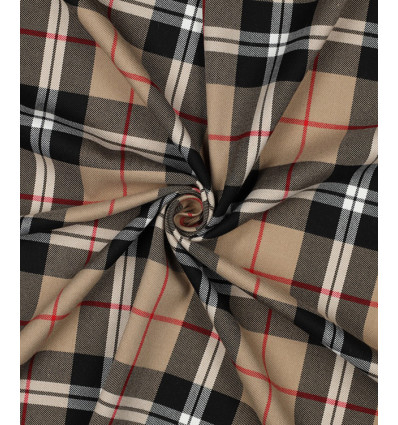 Tartan check camel