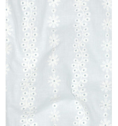 Broderie anglaise deux cotés festonnées blanche