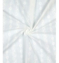 Broderie anglaise deux cotés festonnées blanche