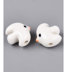 Perle colombe en porcelaine