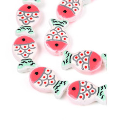 Perle poisson en verre peint