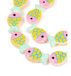 Perle poisson en verre peint