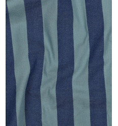 Popeline de coton rayée teint en fil - bleu/vert