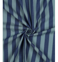 Popeline de coton rayée teint en fil - bleu/vert