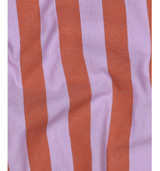 Popeline de coton rayée teint en fil - rose/beige