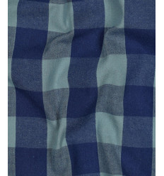 Popeline de coton vichy teint en fil - bleu/vert