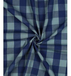 Popeline de coton vichy teint en fil - bleu/vert