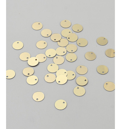 10mm - Sequins rond trou en haut