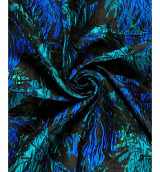 Jacquard Lurex fleurs Noir