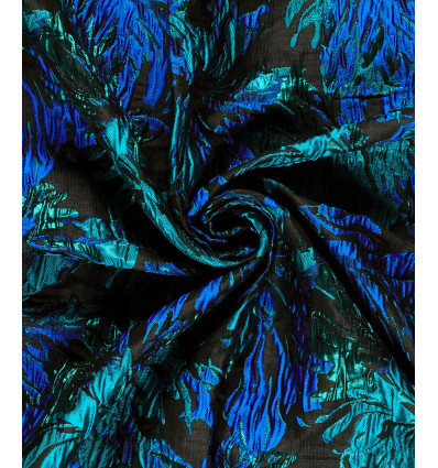 Jacquard Lurex fleurs Noir