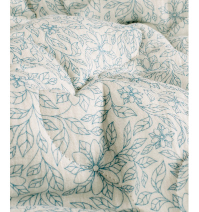 Matelassé voile de coton - fleuris