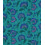 Matelassé gaze de coton - fleuris turquoise