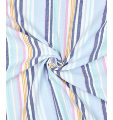 Popeline de coton rayée teint en fil - pastel