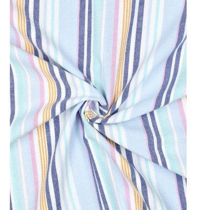 Popeline de coton rayée teint en fil - pastel