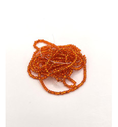 Rocaille diamantée orange sur argent 10/o sur fil