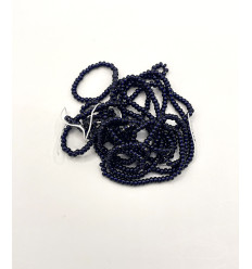 Rocaille diamantée marine foncé sur argent 10/o sur fil
