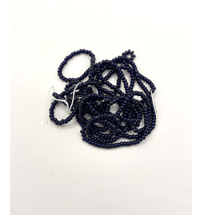 Rocaille diamantée marine foncé sur argent 10/o sur fil