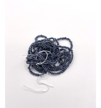 Rocaille diamantée tosca gris 10/o sur fil