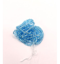 Rocaille diamantée bleu ciel sur argent 10/o sur fil