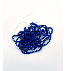 Rocaille tube facette marine opaque sur fil