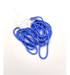 Rocaille tube facette pervenche opaque sur fil