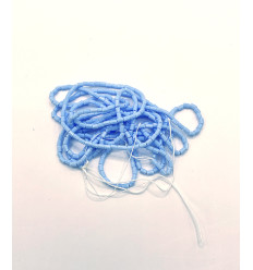 Rocaille tube facette opaque bleu clair sur fil