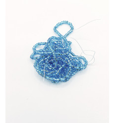 Rocaille diamantée bleu pâle sur argent 10/o sur fil