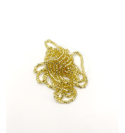 Rocaille diamantée dorée 10/o sur fil