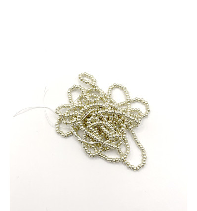 Rocaille diamantée argent mat 10/o sur fil