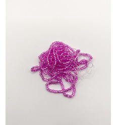 Rocaille diamantée fuschia sur argent 10/o sur fil