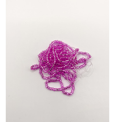 Rocaille diamantée fuschia sur argent 10/o sur fil